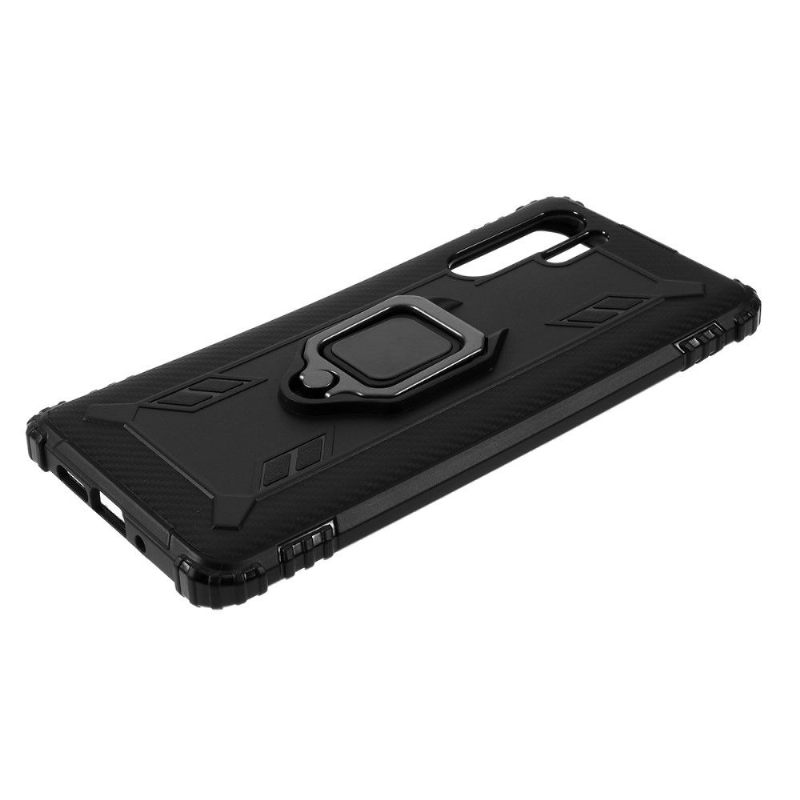 Telefoonhoesje voor Huawei P30 Pro Carbon Look Met Steunring