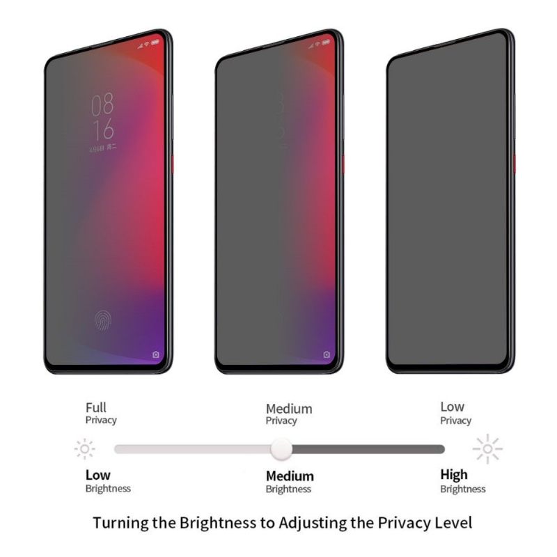 Xiaomi Mi 9T / Mi 9T Pro - Screenprotector Van Gehard Glas En Privacyfilter