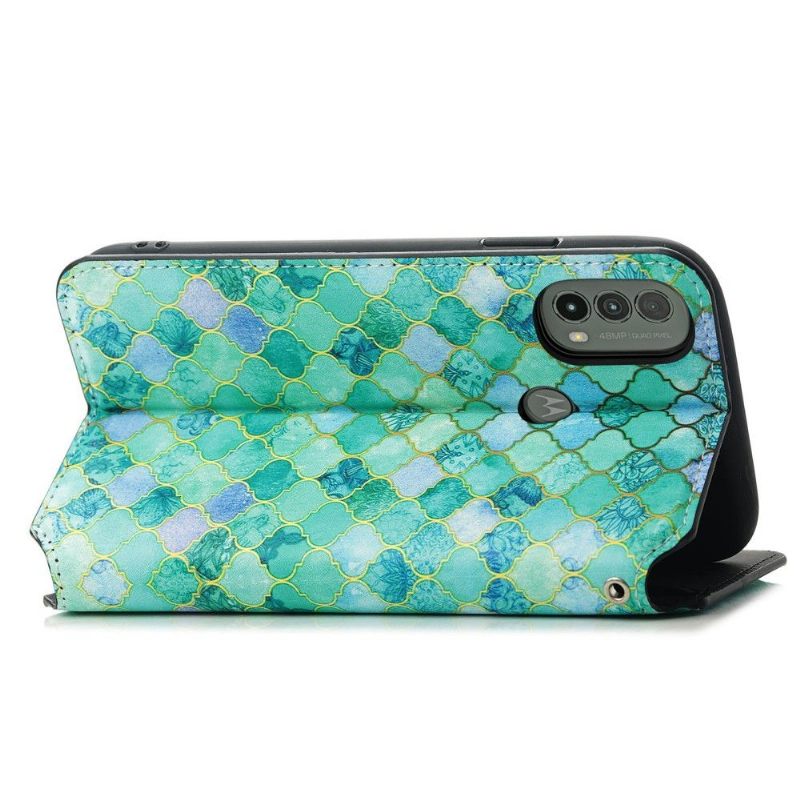 Flip Case voor Motorola Moto E20 / E30 / E40 Arabesk Patroon