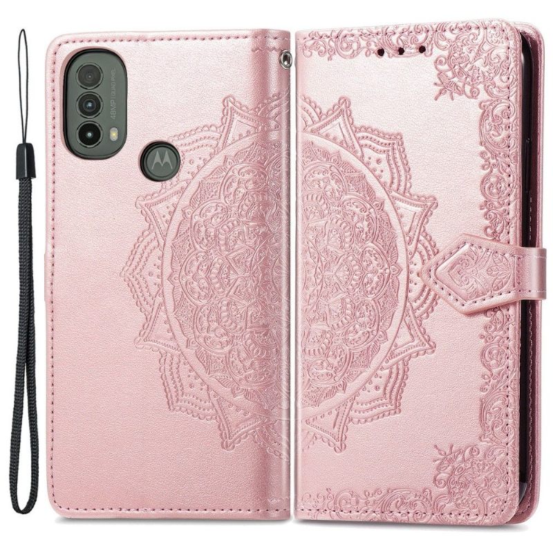 Flip Case voor Motorola Moto E20 / E30 / E40 Mandala-reliëf In Kunstleer