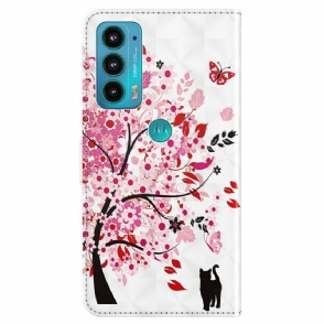 Folio-hoesje voor Motorola Moto E20 / E30 / E40 Bloemenboom