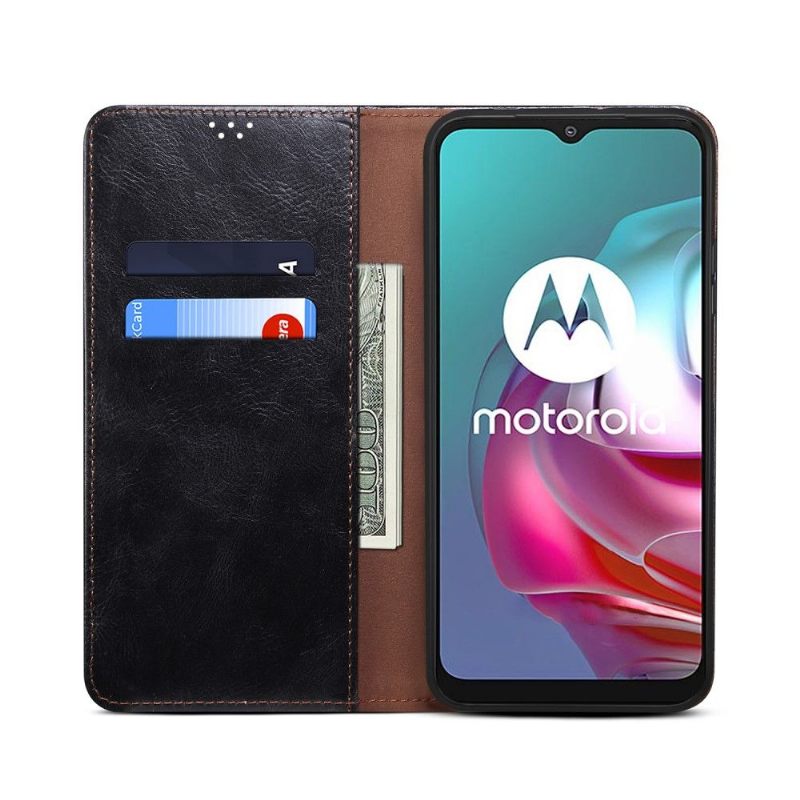 Folio-hoesje voor Motorola Moto E20 / E30 / E40 Ernestine Zichtbare Naden