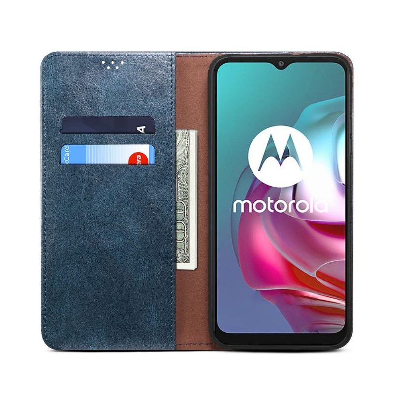 Folio-hoesje voor Motorola Moto E20 / E30 / E40 Ernestine Zichtbare Naden