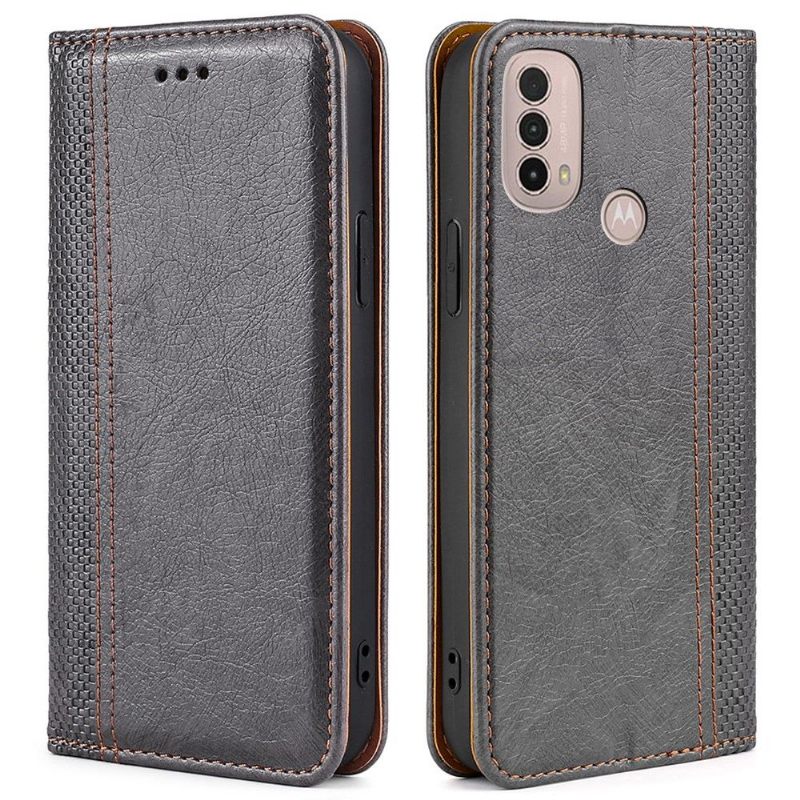 Folio-hoesje voor Motorola Moto E20 / E30 / E40 Flip Folio-naden