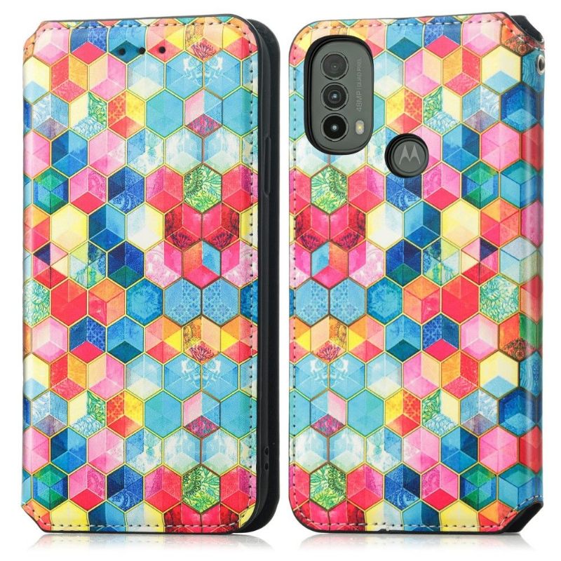 Folio-hoesje voor Motorola Moto E20 / E30 / E40 Kub-ontwerp