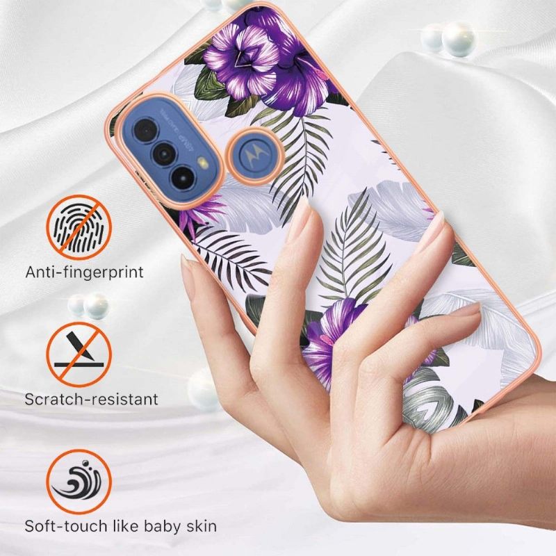 Hoesje voor Motorola Moto E20 / E30 / E40 Anti-fall Exotische Bloemen