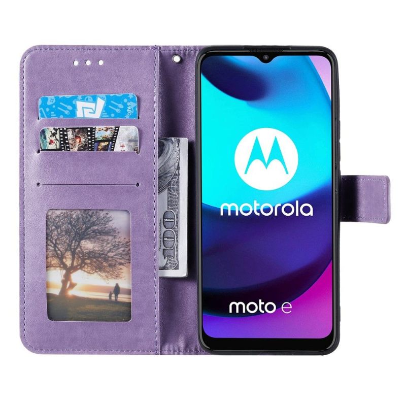 Leren Hoesje voor Motorola Moto E20 / E30 / E40 Zon Mandala