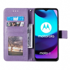 Leren Hoesje voor Motorola Moto E20 / E30 / E40 Zon Mandala