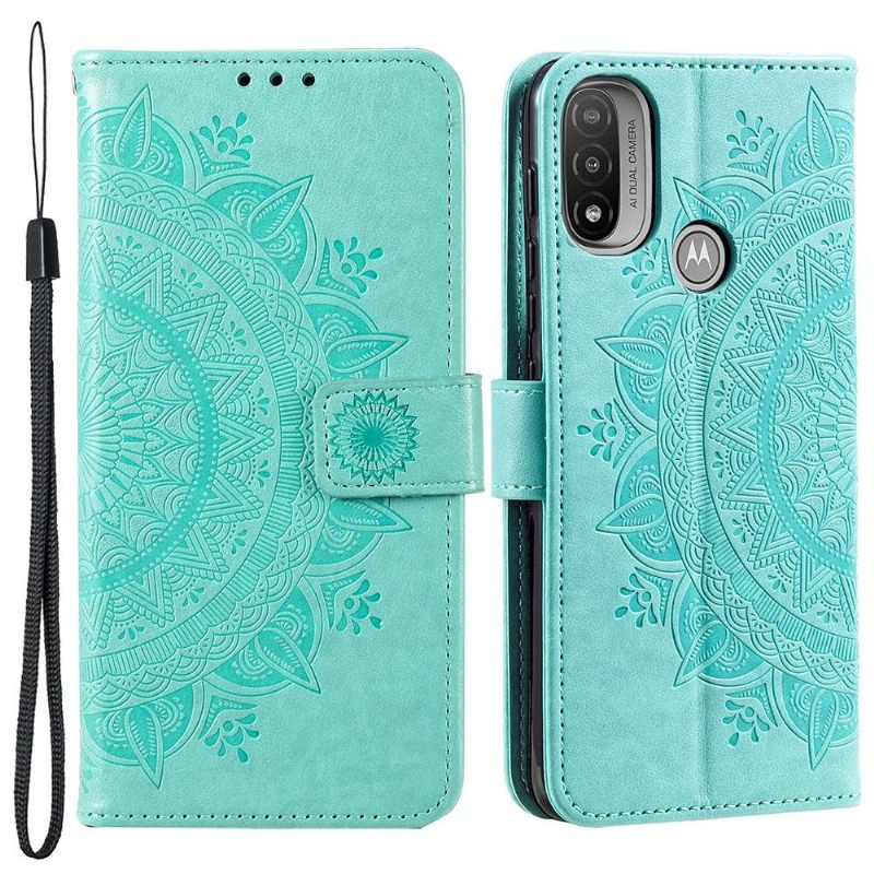 Leren Hoesje voor Motorola Moto E20 / E30 / E40 Zon Mandala