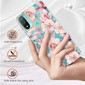 Telefoonhoesje voor Motorola Moto E20 / E30 / E40 Bescherming Gardenia Roze Bloem