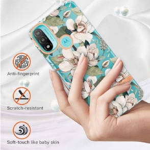 Telefoonhoesje voor Motorola Moto E20 / E30 / E40 Bescherming Gardenia Witte Bloem