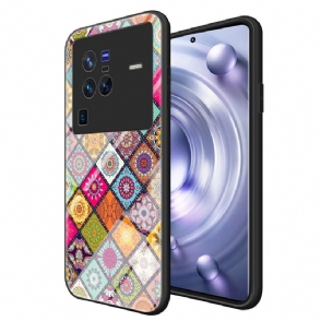 Hoesje voor Vivo X80 Pro Anti-fall Mandala-caleidoscoop Met Standaard