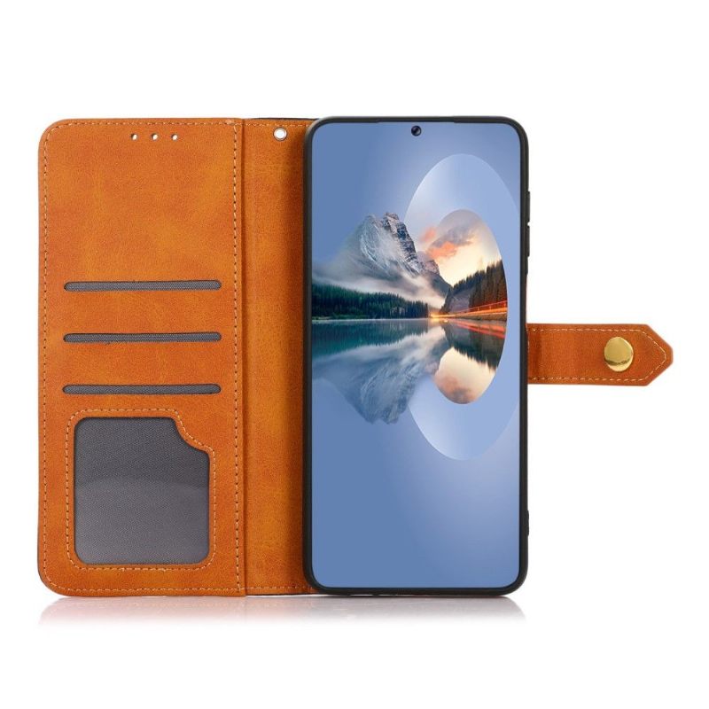 Leren Hoesje voor Vivo X80 Pro Khazneh Tweekleurig Kunstleer