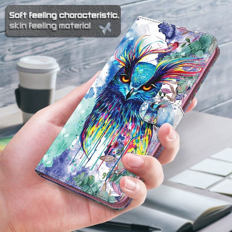 Folio-hoesje voor Samsung Galaxy A03s Aquarel Uil