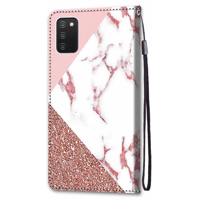 Folio-hoesje voor Samsung Galaxy A03s Glittermarmer