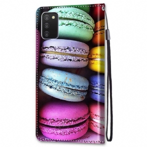 Folio-hoesje voor Samsung Galaxy A03s Macarons