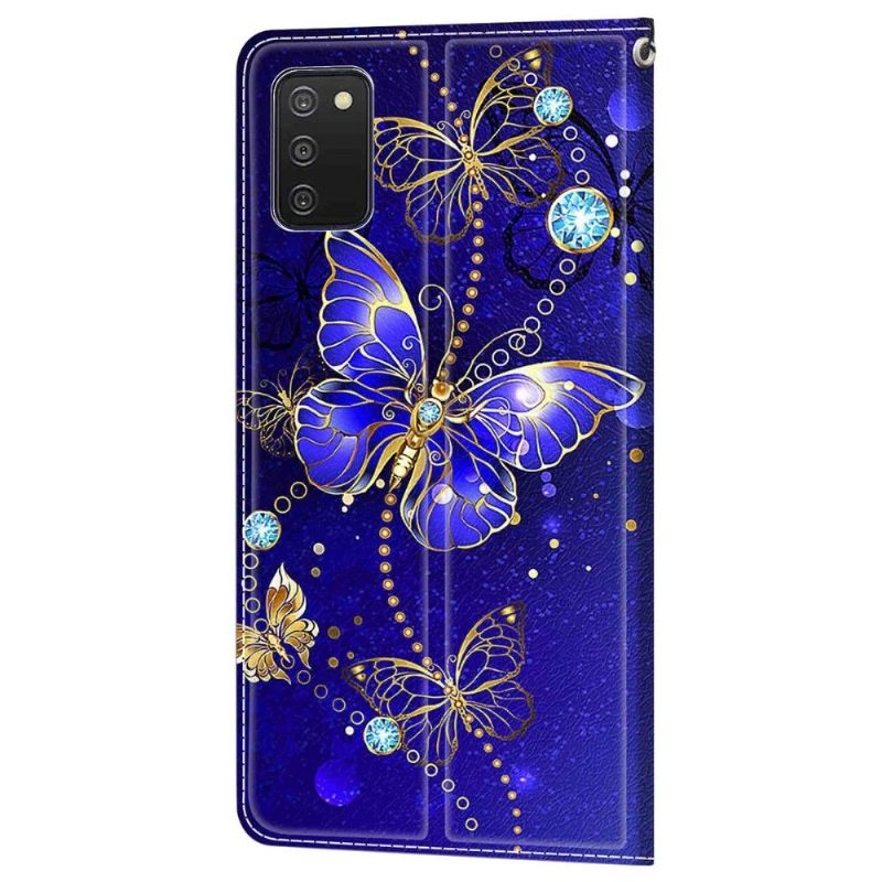 Folio-hoesje voor Samsung Galaxy A03s Paarse Vlinder