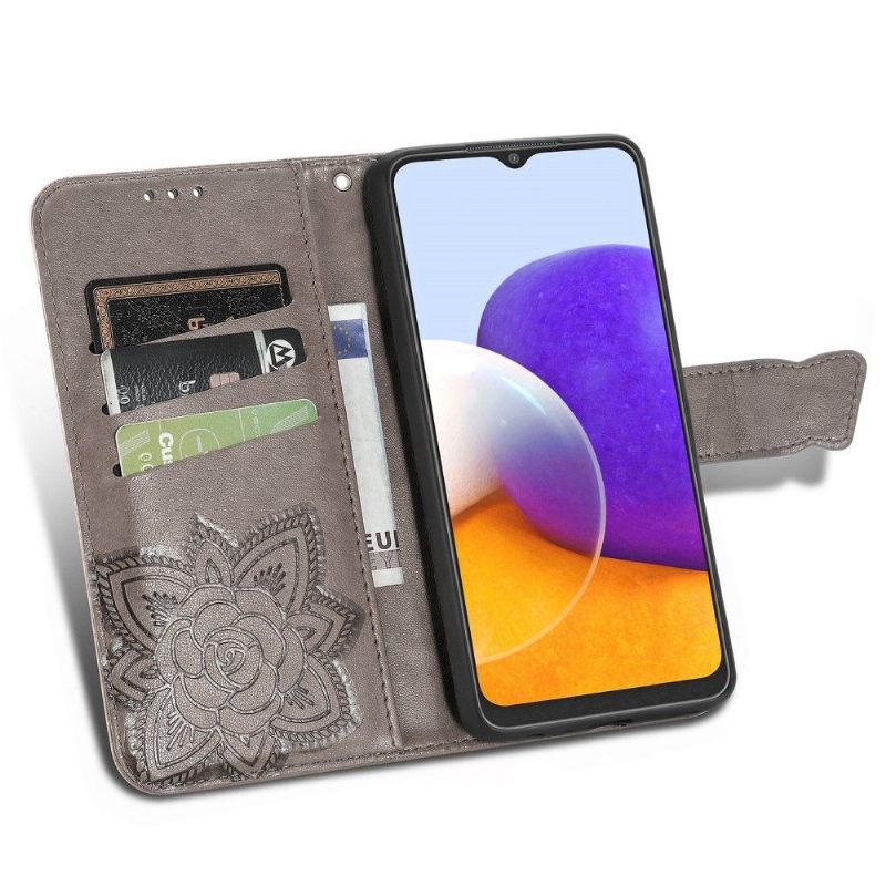 Flip Case voor Samsung Galaxy A22 4G Reliëfvlinder