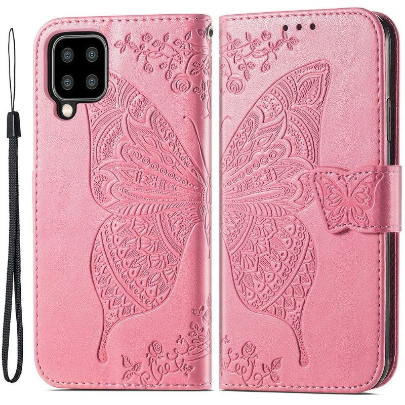 Flip Case voor Samsung Galaxy A22 4G Reliëfvlinder