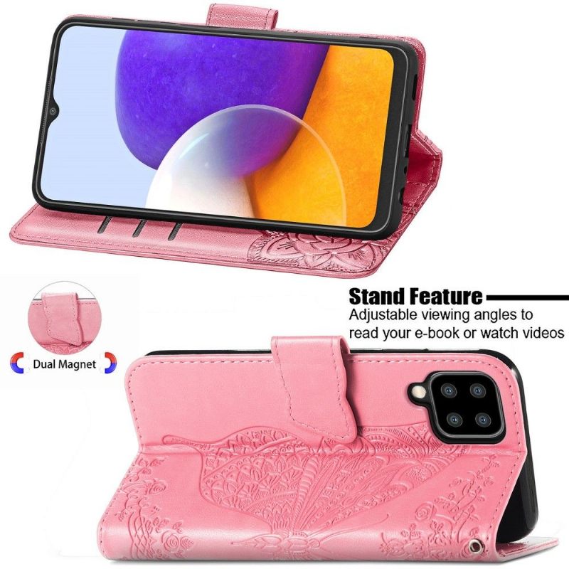 Flip Case voor Samsung Galaxy A22 4G Reliëfvlinder