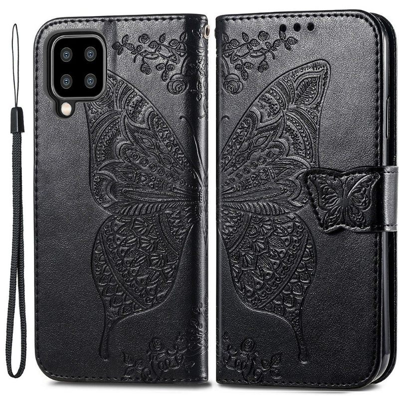 Flip Case voor Samsung Galaxy A22 4G Reliëfvlinder