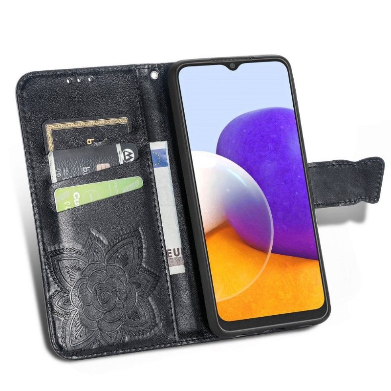 Flip Case voor Samsung Galaxy A22 4G Reliëfvlinder