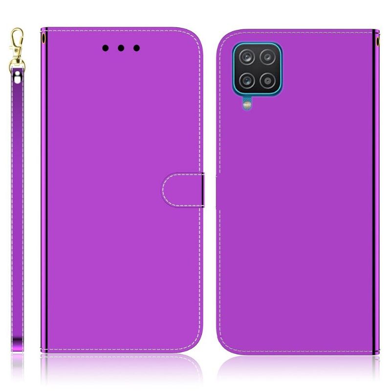 Flip Case voor Samsung Galaxy A22 4G Spiegeleffect Van Imitatieleer