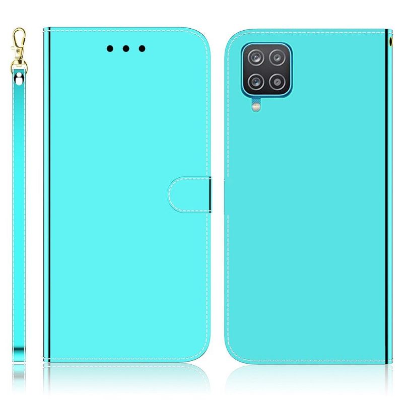 Flip Case voor Samsung Galaxy A22 4G Spiegeleffect Van Imitatieleer