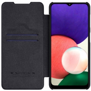 Folio-hoesje voor Samsung Galaxy A22 4G Qin-serie Leereffect