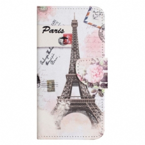 Leren Hoesje voor OnePlus 10T 5G Vintage Eiffeltoren