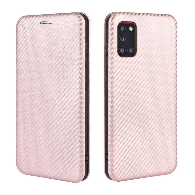 Folio-hoesje voor Samsung Galaxy A31 Koolstofvezeleffect