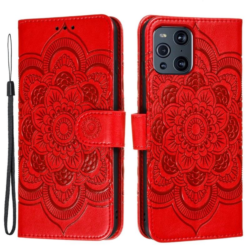 Flip Case voor Oppo Find X3 Pro Enkele Mandala