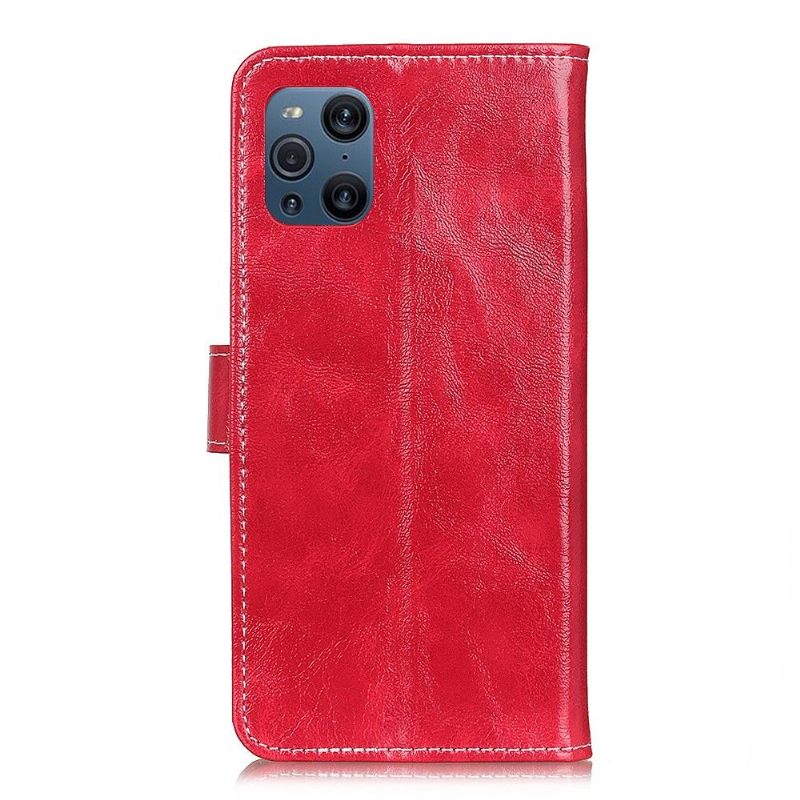 Flip Case voor Oppo Find X3 Pro Luxe Stiksels Met Leereffect