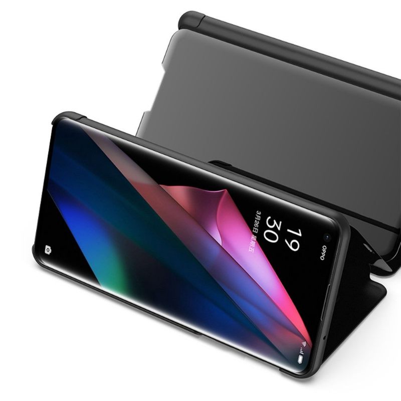 Hoesje voor Oppo Find X3 Pro Anti-fall Folio-hoesje Spiegeleffect