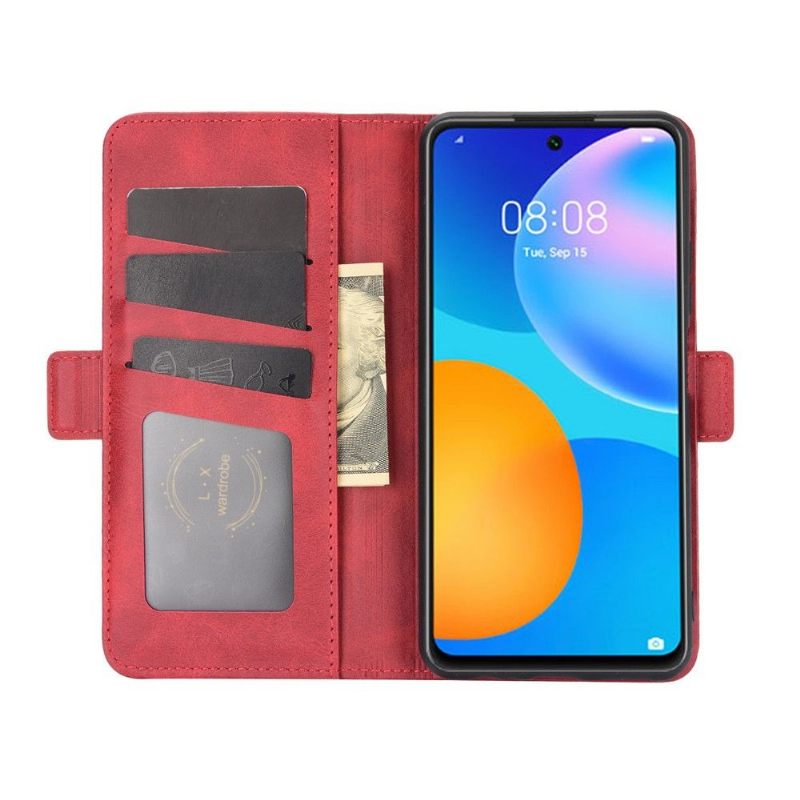 Cover voor Huawei P Smart 2021 Portemonnee Leren Mat Leereffect