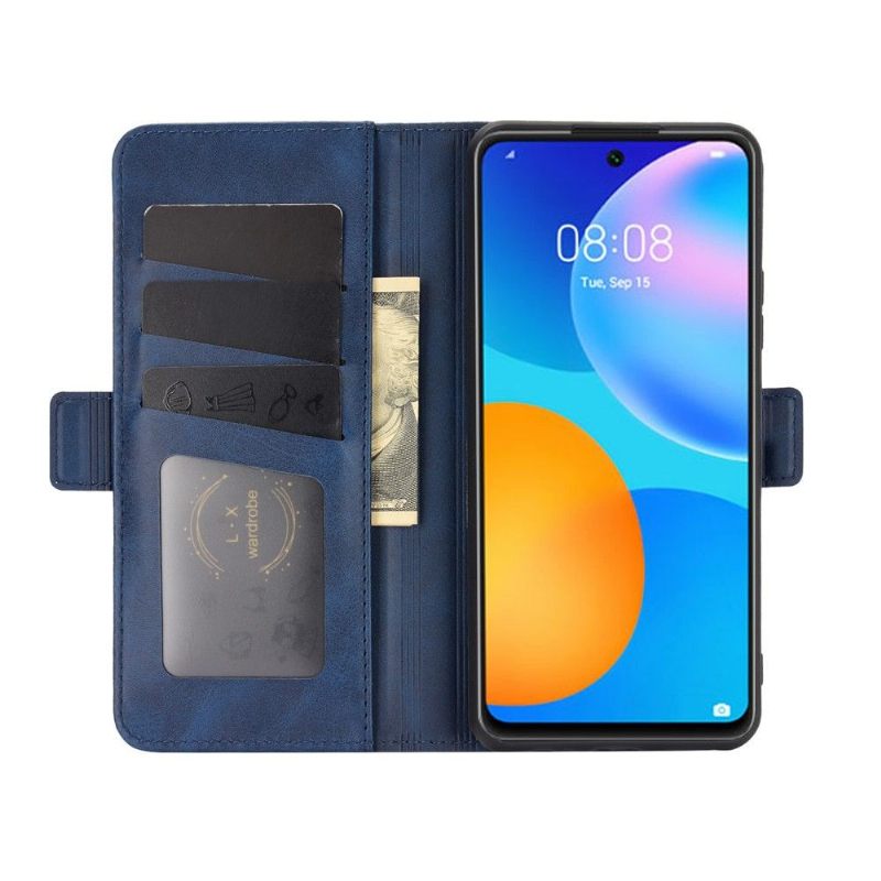 Cover voor Huawei P Smart 2021 Portemonnee Leren Mat Leereffect