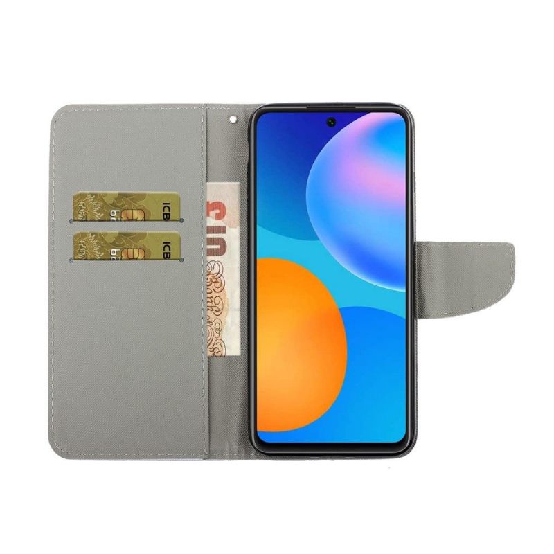 Flip Case voor Huawei P Smart 2021 Gekleurde Bladeren