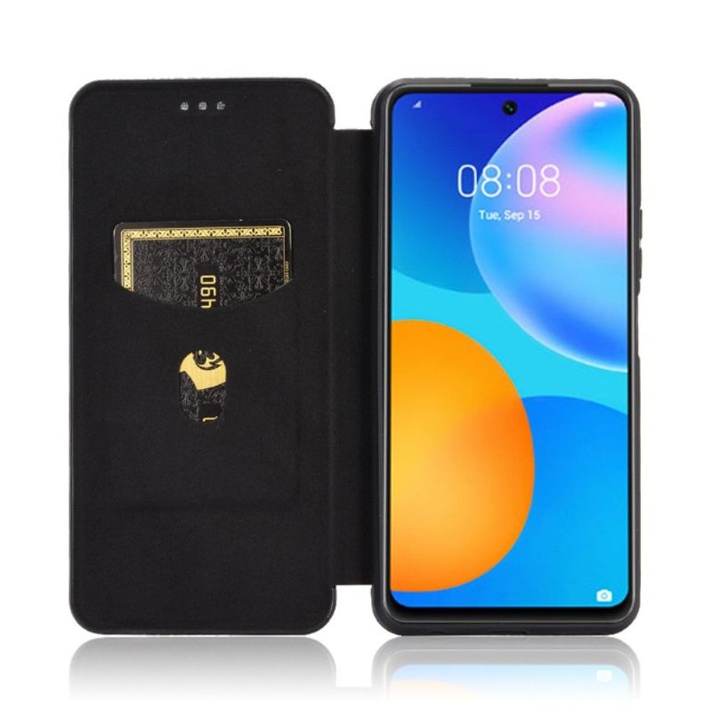 Folio-hoesje voor Huawei P Smart 2021 Kunstleer In Koolstofvezelstijl