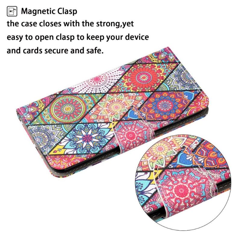 Folio-hoesje voor Xiaomi Redmi Note 9S / Redmi Note 9 Pro Anti-fall Caleidoscoop Mandala