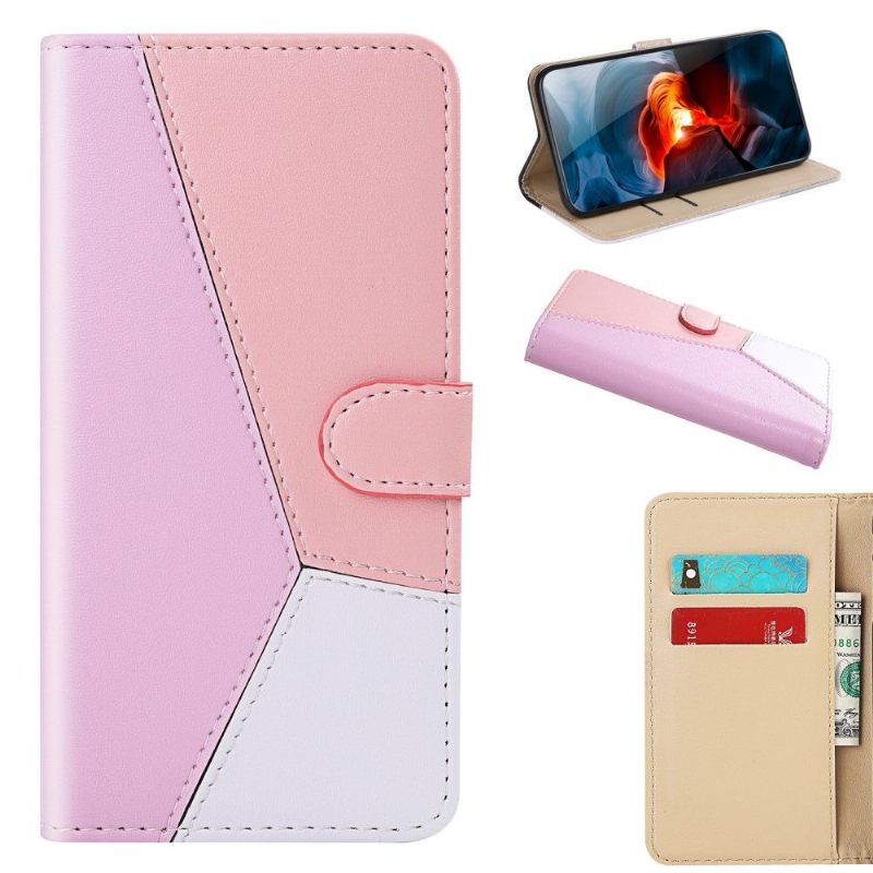 Folio-hoesje voor Xiaomi Redmi Note 9S / Redmi Note 9 Pro Driekleurige Naden