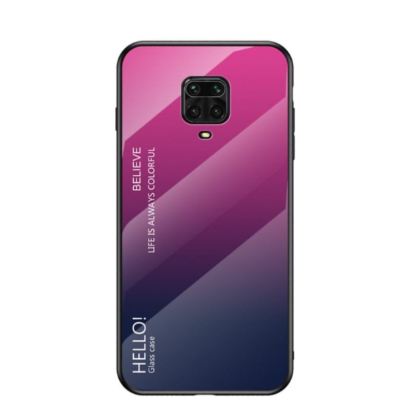 Hoesje voor Xiaomi Redmi Note 9S / Redmi Note 9 Pro Kleurverloop Glazen Achterkant