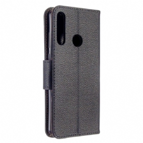 Case voor Huawei Y6p Folio-hoesje Generfd Leereffect