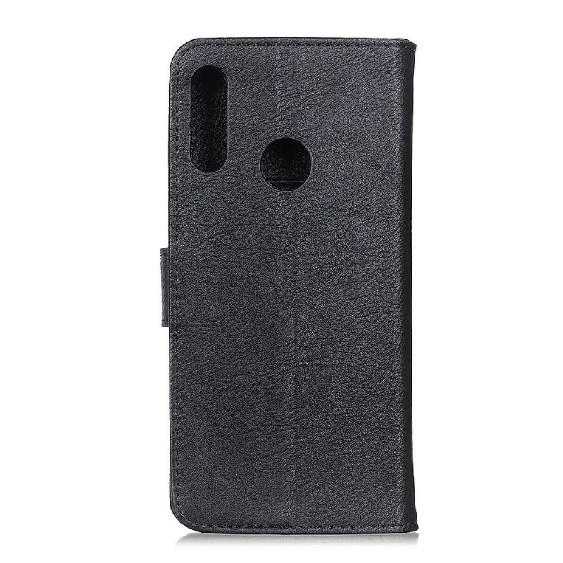 Flip Case voor Huawei Y6p Khazneh Leder Effect Kaarthouder - Zwart