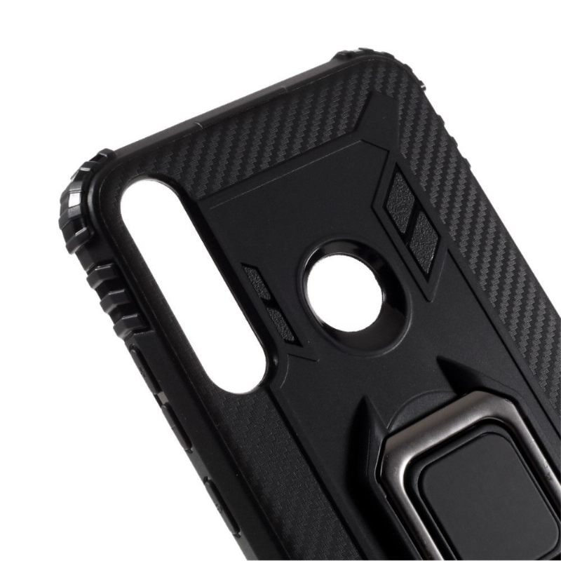 Hoesje voor Huawei Y6p Carbon Look Met Steunring