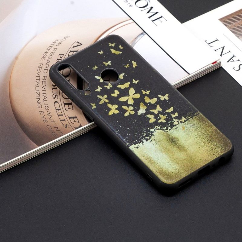 Hoesje voor Huawei Y6p Gouden Vlinders