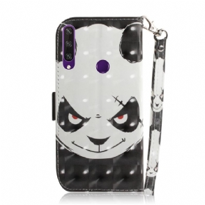 Leren Hoesje voor Huawei Y6p Boze Panda