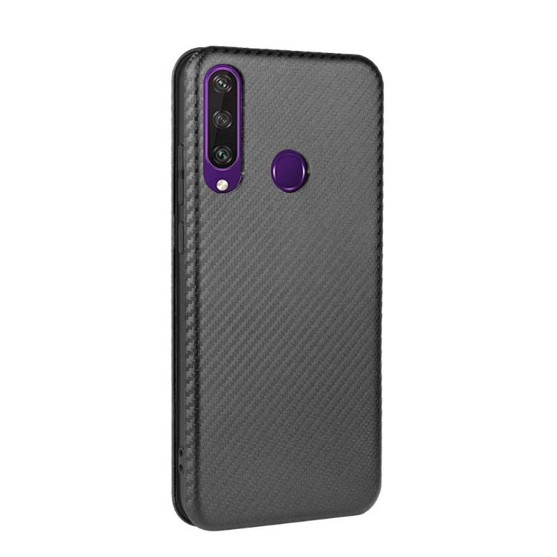 Leren Hoesje voor Huawei Y6p Koolstofvezeleffect