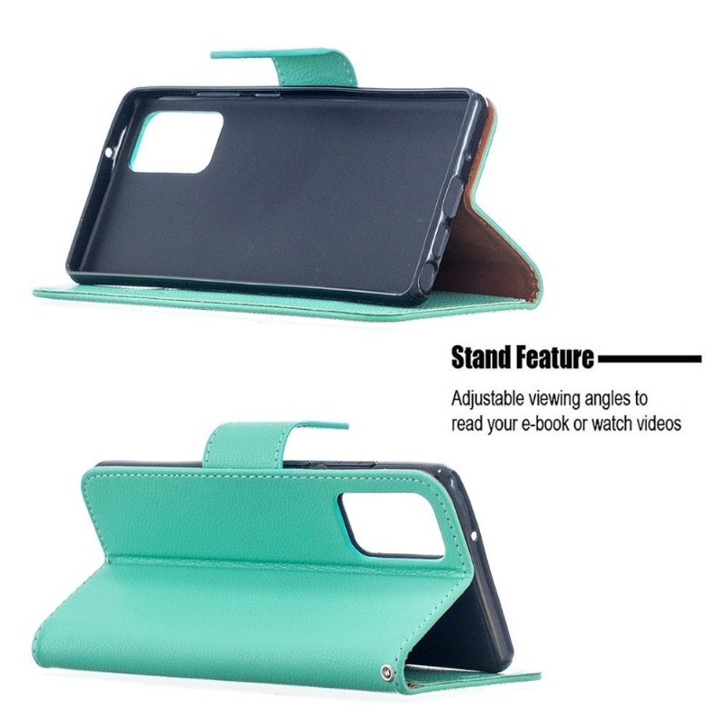 Cover voor Samsung Galaxy Note 20 Folio-hoesje Groen Generfd Leereffect