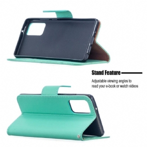 Cover voor Samsung Galaxy Note 20 Folio-hoesje Groen Generfd Leereffect