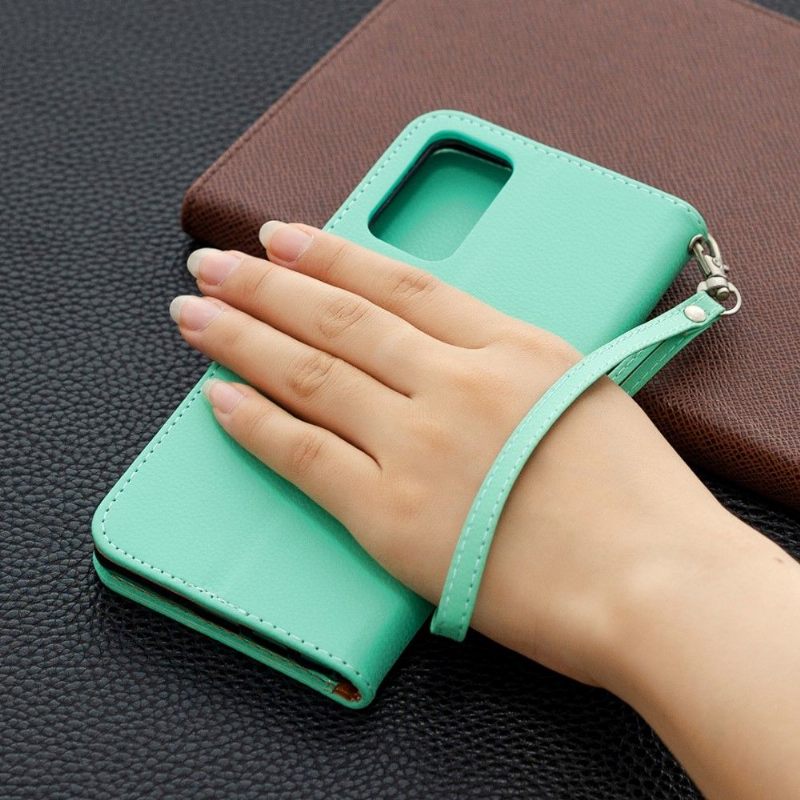 Cover voor Samsung Galaxy Note 20 Folio-hoesje Groen Generfd Leereffect